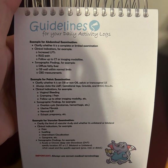 Ultrasound Student Clinical Observation Notebook - Picture 3 of 6